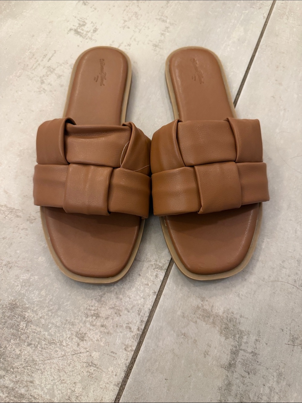 Universal Thread Padded Braided Slide Sandals in Cognac